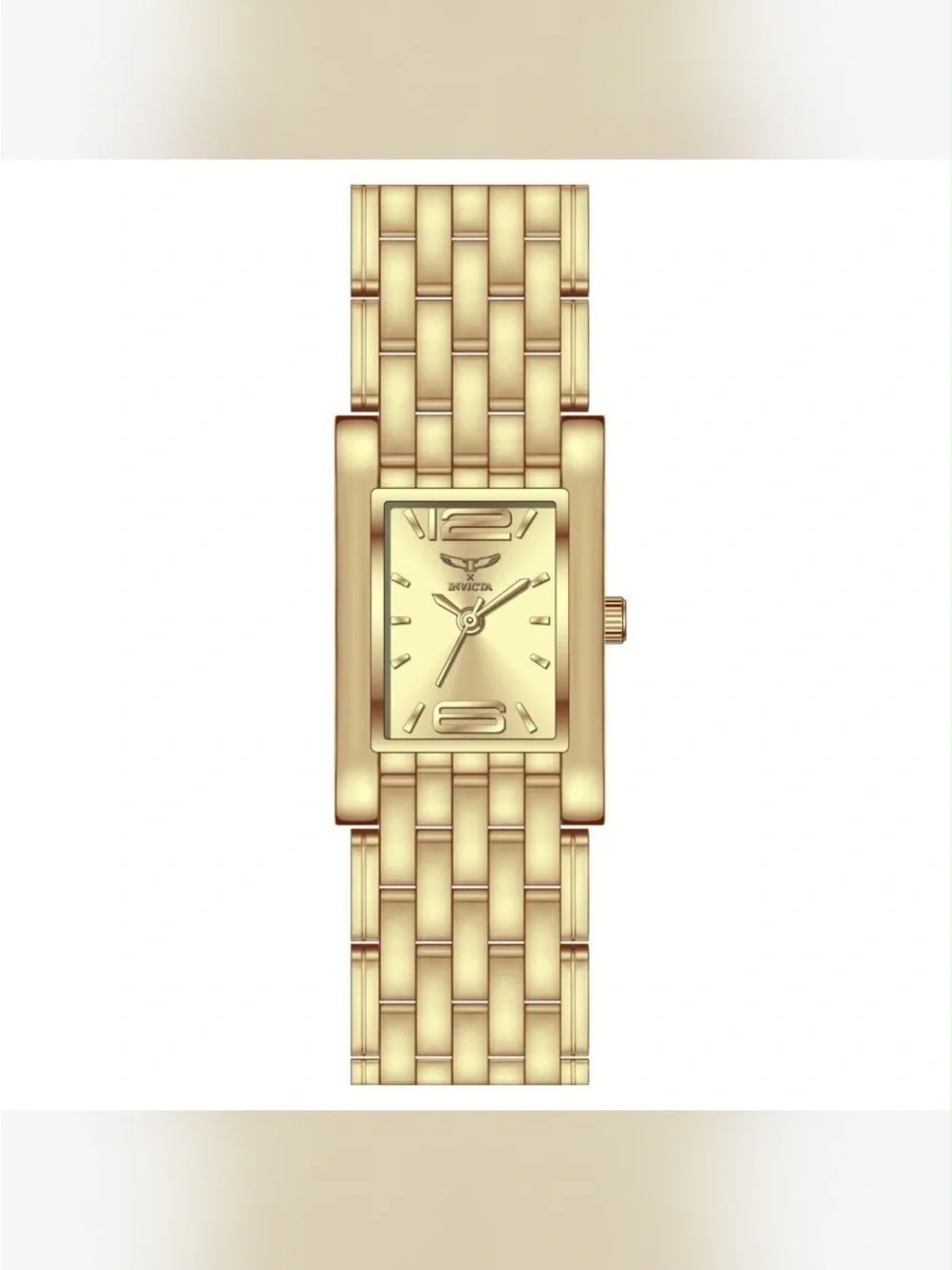 Invicta Specialty Dress Gold Rectangular Linked Bracelet Watch
